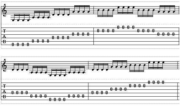 alternate picking string switching exercise