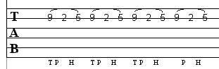 guitar tapping tab