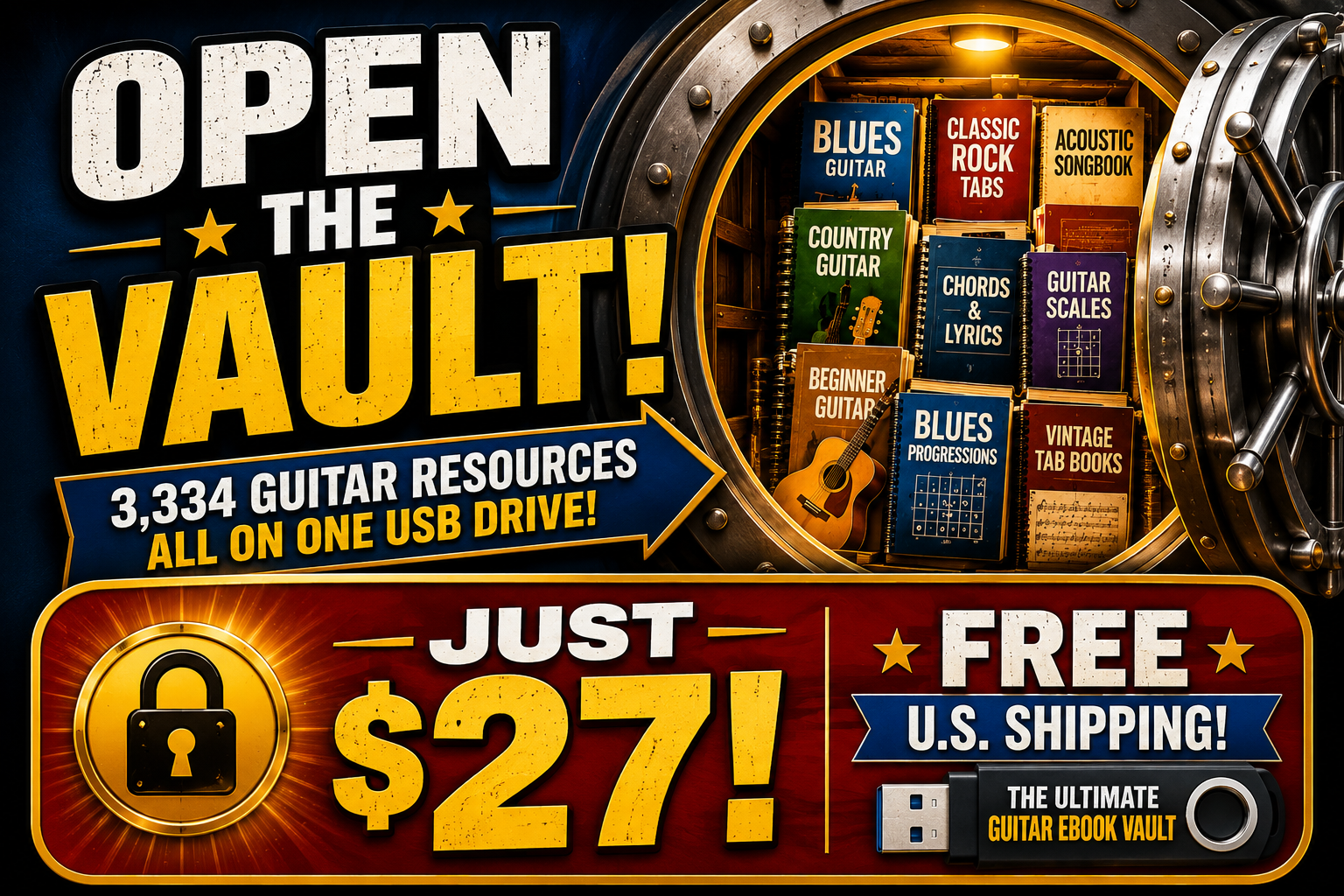Open The Vault — 3,334 guitar resources — just $27 with free U.S. shipping